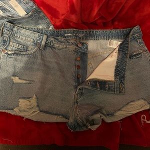 2 pair Old Navy OG High Waisted Button Fly cut off jean shorts